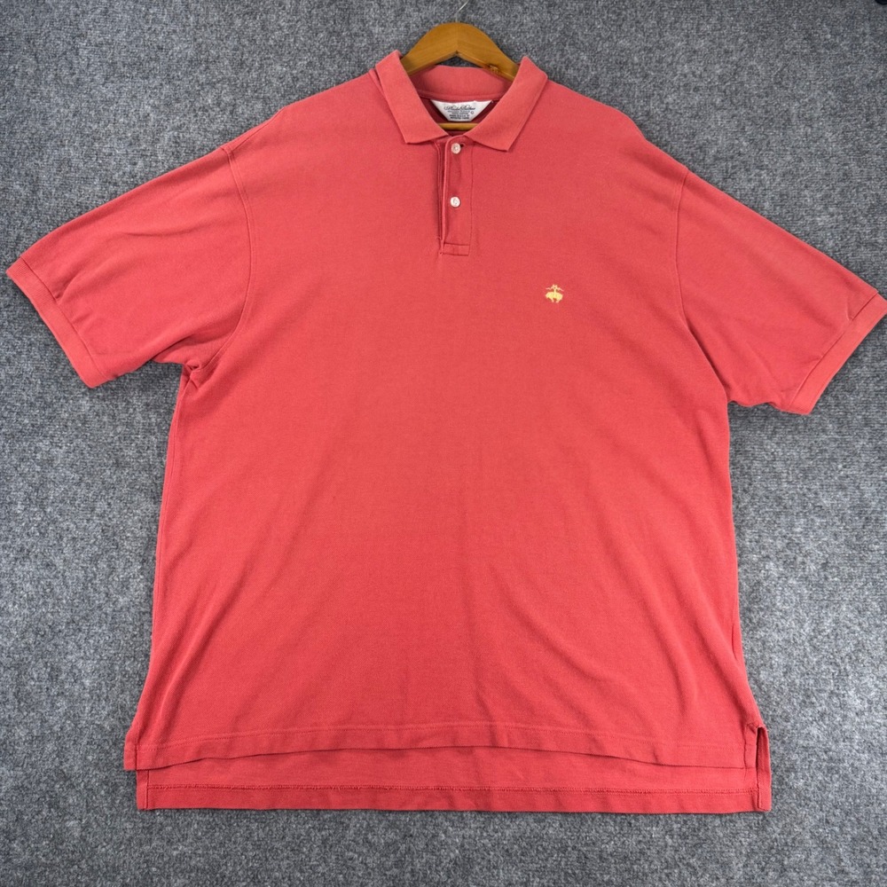 Vintage Brooks Brothers Golden Fleece Polo Shirt Men Large Red Cotton Pique USA